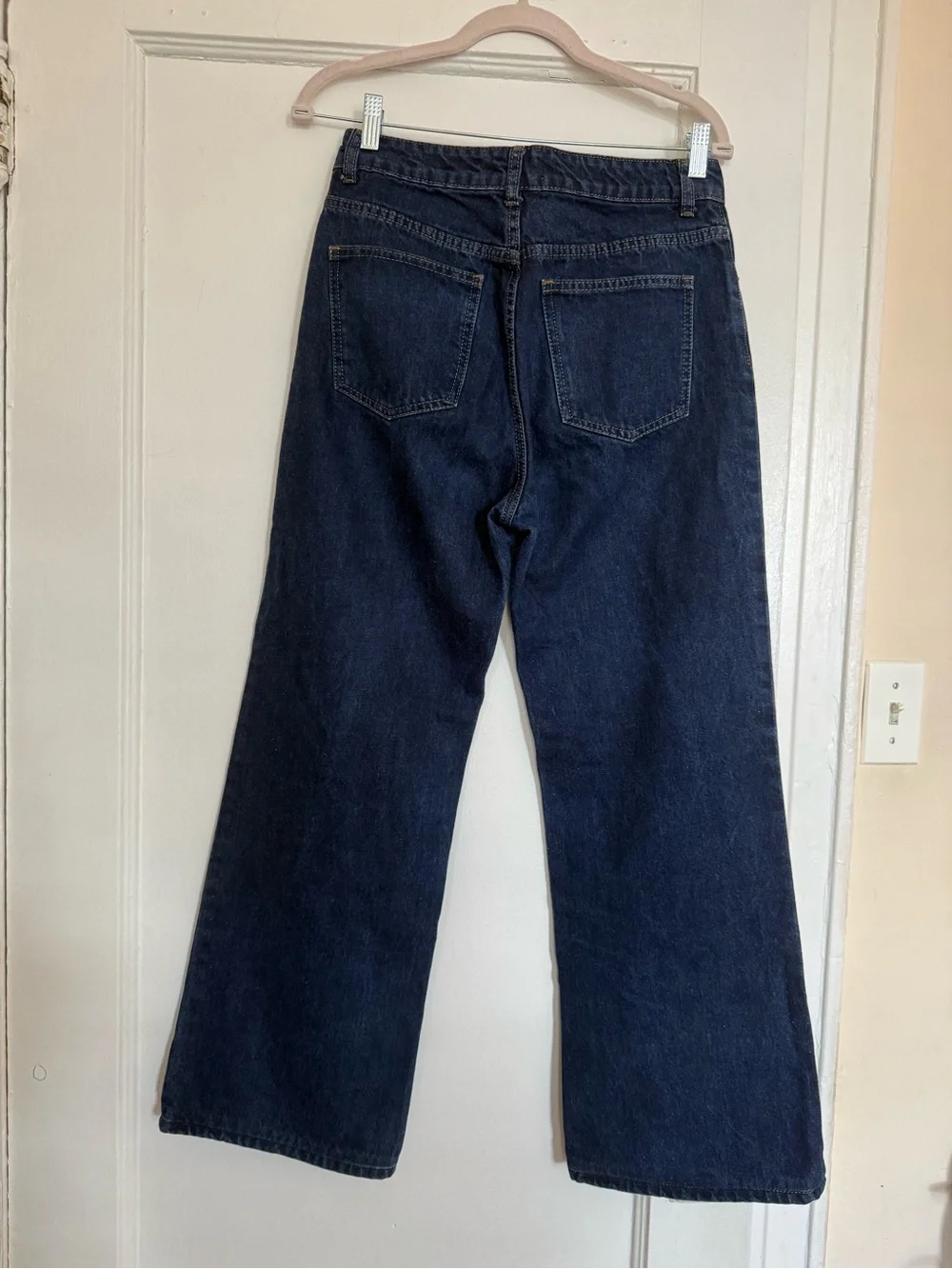 DISSH Wide-Leg High-Rise Jeans in Dark Blue - Picture 3 of 5